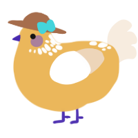 A honey and cream chicken with a neck-speckle pattern