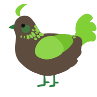 A bark and grass chicken with a neck-speckle pattern