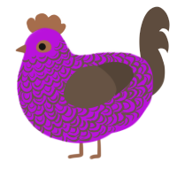 dirty eggplant, a amethyst and bark chicken with a double-lace pattern