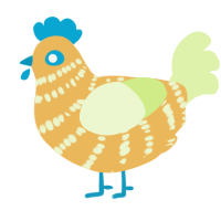 A honey and apple chicken with a bar pattern
