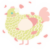 A lemon and rose chicken with a lace pattern