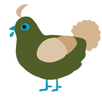 A olive and beige chicken
