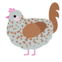 A silver and brown chicken with a speckle pattern