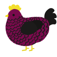 A wine and sable chicken with a lace pattern