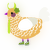 A honey and white chicken with a lace pattern