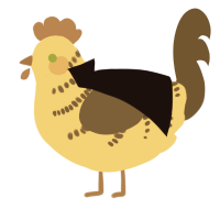 A honey and bark chicken with a half-bar pattern