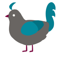 A grey and sea chicken