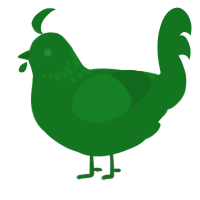 A leaf chicken with a neck-speckle pattern