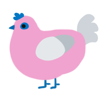 A pink and mist chicken