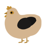A beige and sable chicken