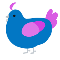 Shockwave, a sapphire and orchid chicken