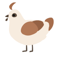 A cream and brown chicken