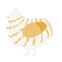 A white and honey chicken with a bar pattern