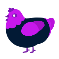 A tumblr and amethyst chicken with a head pattern