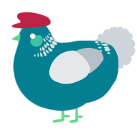 A sea and mist chicken with a neck-band pattern