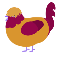 (unnamed), a orange and maroon chicken with a head pattern