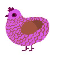 A orchid and russet chicken with a lace pattern