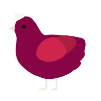 Red Blood Cell, a maroon and crimson chicken