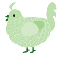 A gluppy chicken with a lace pattern