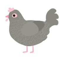 A ash chicken with a double-lace pattern