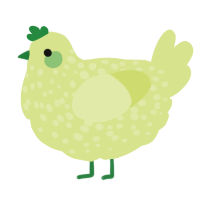 A lemon chicken with a speckle pattern