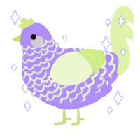 Sir Rapier, a lilac and apple chicken with a lace pattern