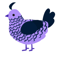 A lilac and tumblr chicken with a lace pattern