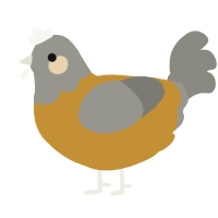A gold and ash chicken with a head pattern