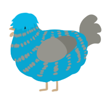 A cerulean and ash chicken with a bar pattern