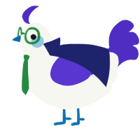 eggcident, a white and indigo chicken