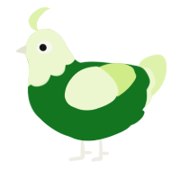 A leaf and apple chicken with a head pattern