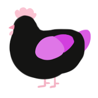 Cr0wl3y, a black and orchid chicken