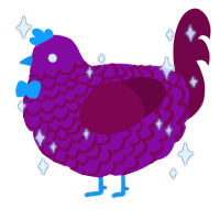 A plum and maroon chicken with a lace pattern