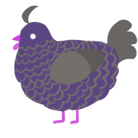 A overcast and grey chicken with a lace pattern