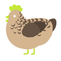 Gaia, a beige and bark chicken with a half-lace pattern