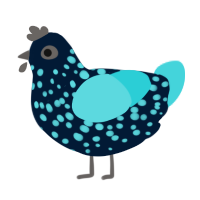 bioluminescent algae, a tumblr and aqua chicken with a speckle pattern