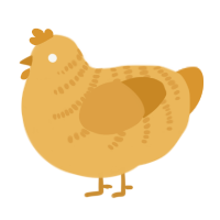 A honey and orange chicken with a half-bar pattern