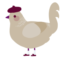 A beige chicken with a neck-band pattern