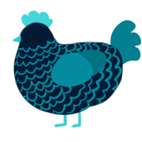 A tumblr and sea chicken with a lace pattern