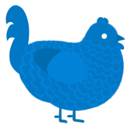 blue, a sapphire chicken with a lace pattern