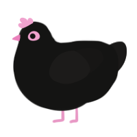 A black and sable chicken