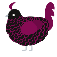 A black and wine chicken with a lace pattern