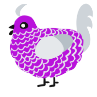 A amethyst and mist chicken with a lace pattern