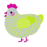 A silver and lime chicken with a lace pattern