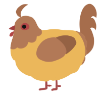 A honey and brown chicken with a head pattern