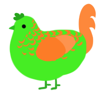 A amethyst and sapphire chicken with a half-lace pattern