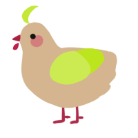 A beige and lime chicken