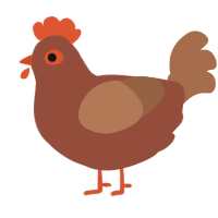 A russet and brown chicken