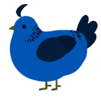A ultramarine and tumblr chicken with a neck-band pattern