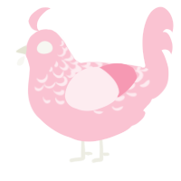 A rose chicken with a half-lace pattern